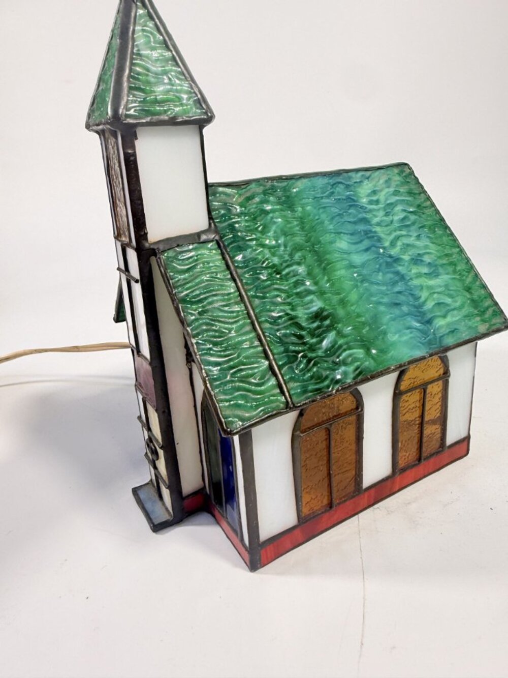 Lamp Light Tiffany Style Stained Glass 3D Church Chapel Cross Vintage Holiday - Picture 13 of 15